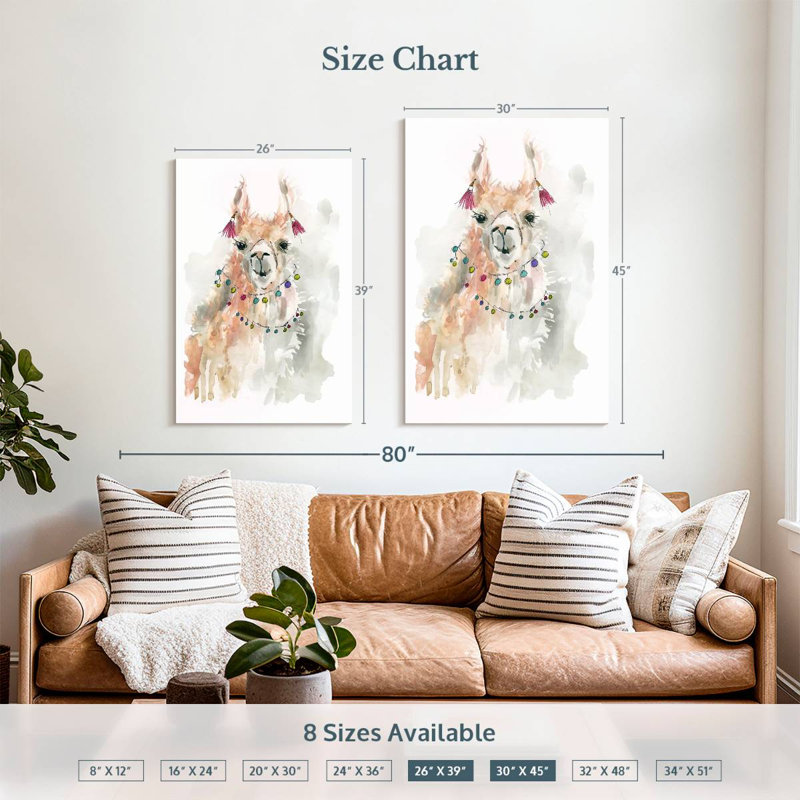 Brampt Llama Drama I, 39" H x 26" W