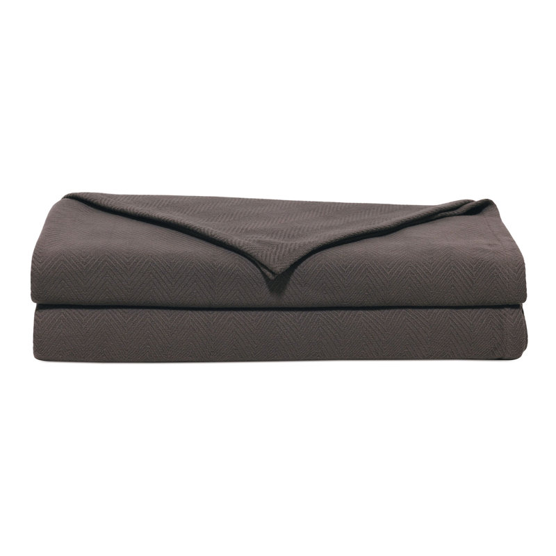 Chalet Traditional Cotton Coverlet, Super King Coverlet, Charcoal