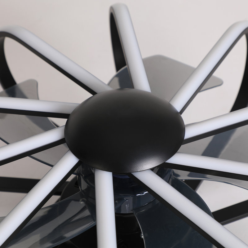 Firebaugh 23.62'' Indoor Bedroom LED Ceiling Fan with Remote Control, Matte Black