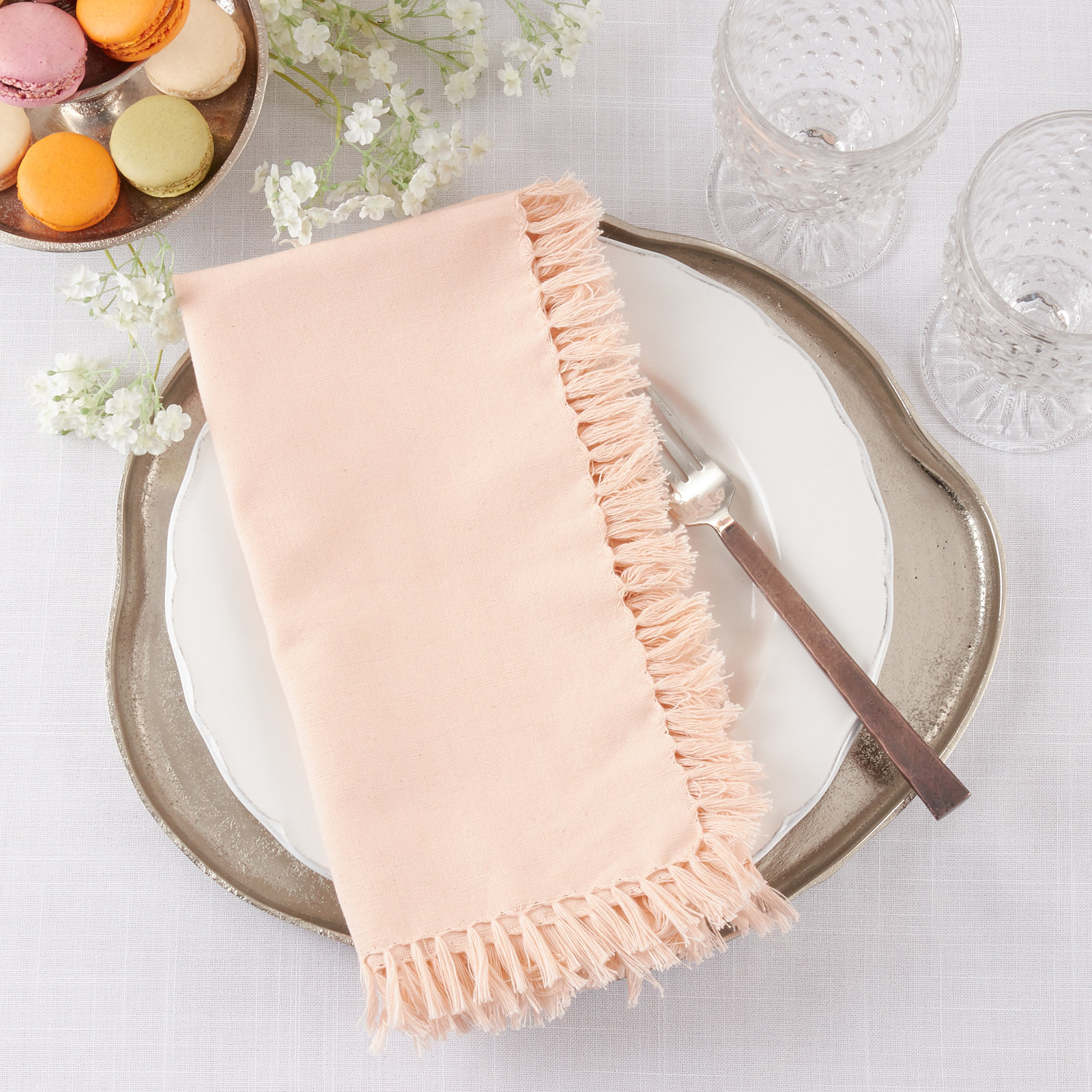 Sabrina Reversible Cotton Napkin, Pink