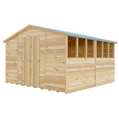 Garden Value 10 ft. W x 10 ft. D Overlap Apex Wooden Shed