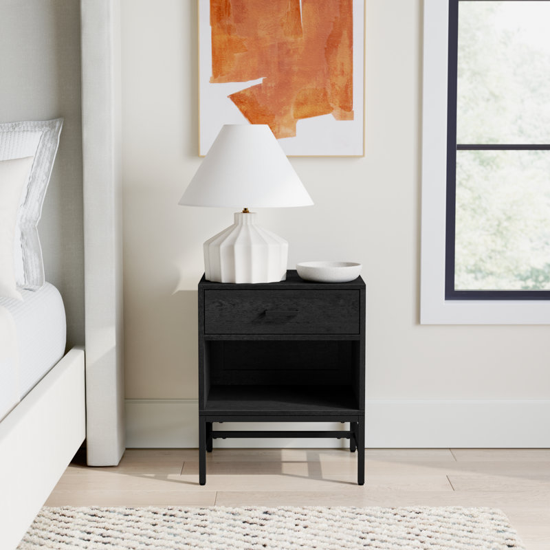Bellomy Ivywood 22" Tall 1 - Drawer 18" Nightstand, Black