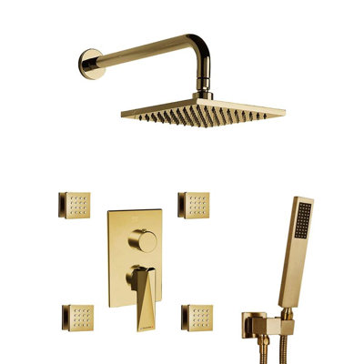 Ensemble de douche encastré mural à 3 voies avec robinet mélangeur Bravat