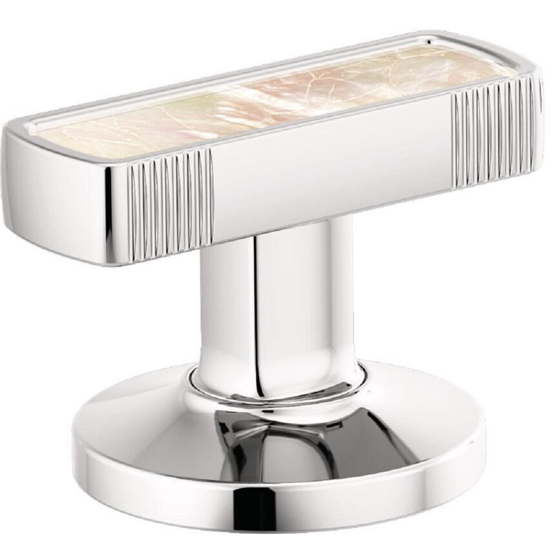 Kintsu® Widespread Lavatory Faucet with Low Spout, Polished Chrome, 1.2, Knob Handle with Mother of Pearl Inlay