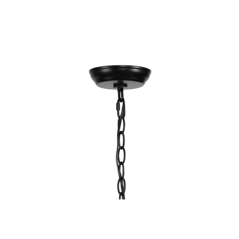 Joree 4 - Light Lantern Geometric Pendant, 18" H x 12" W x 12" D, Oil Rubbed Bronze/Brass Gold