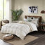 Housse de couette très grand / très grand en coton - Flair avec pampilles tendance et motif rayé