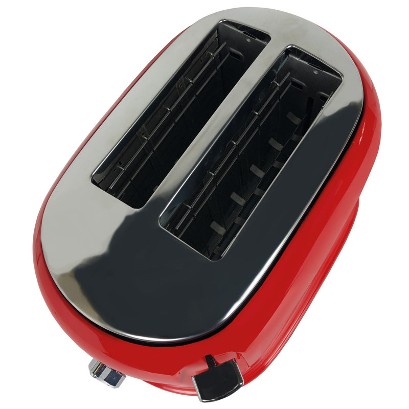 Ariete Moderna 1.7L Stainless Steel Kettle with 2 Slice Toaster Set, Red
