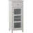 Jaeden Freestanding Floor Accent Storage Cabinet with Drawer, Textured Glass Door and Adjustable Shelf