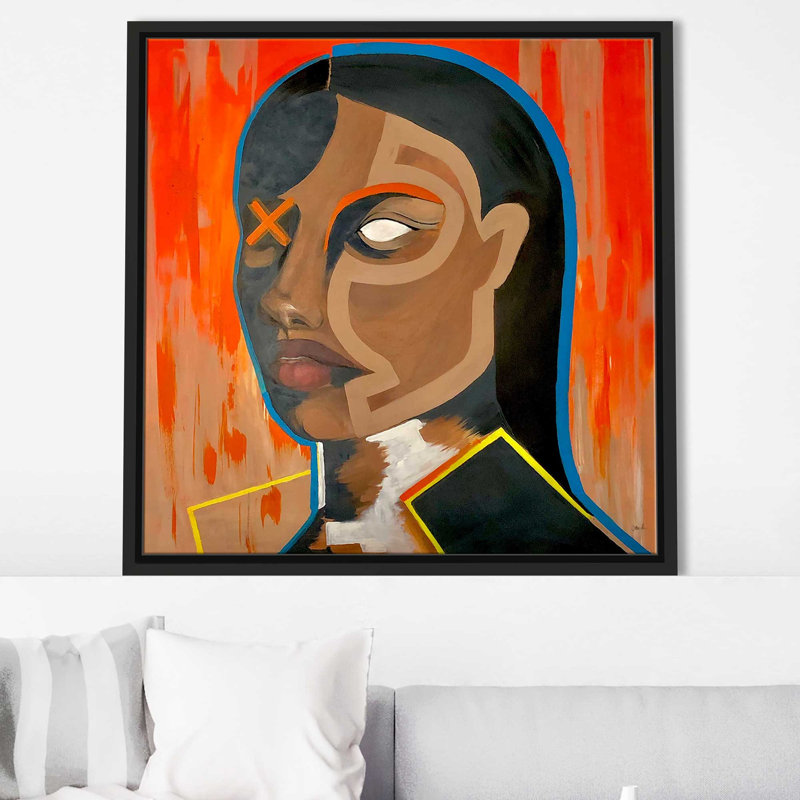 «Fearless (Square)» par Cassie Studios - Peinture, Cadre flottant noir, H 21,5 po x l 21,5 po x P 2 po