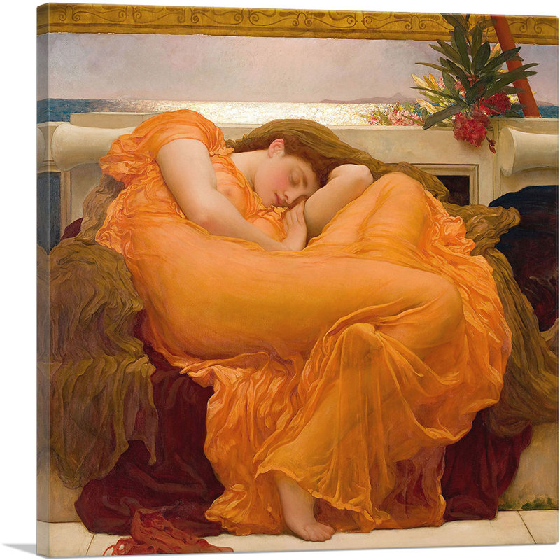 «Flame June 1895» par Frederic Leighton - reproduction d'art sur toile tendue, H 36 po x l 36 po x P 0,75 po