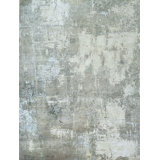 Hand Knotted Abstract Area Rug in Gray/Silver