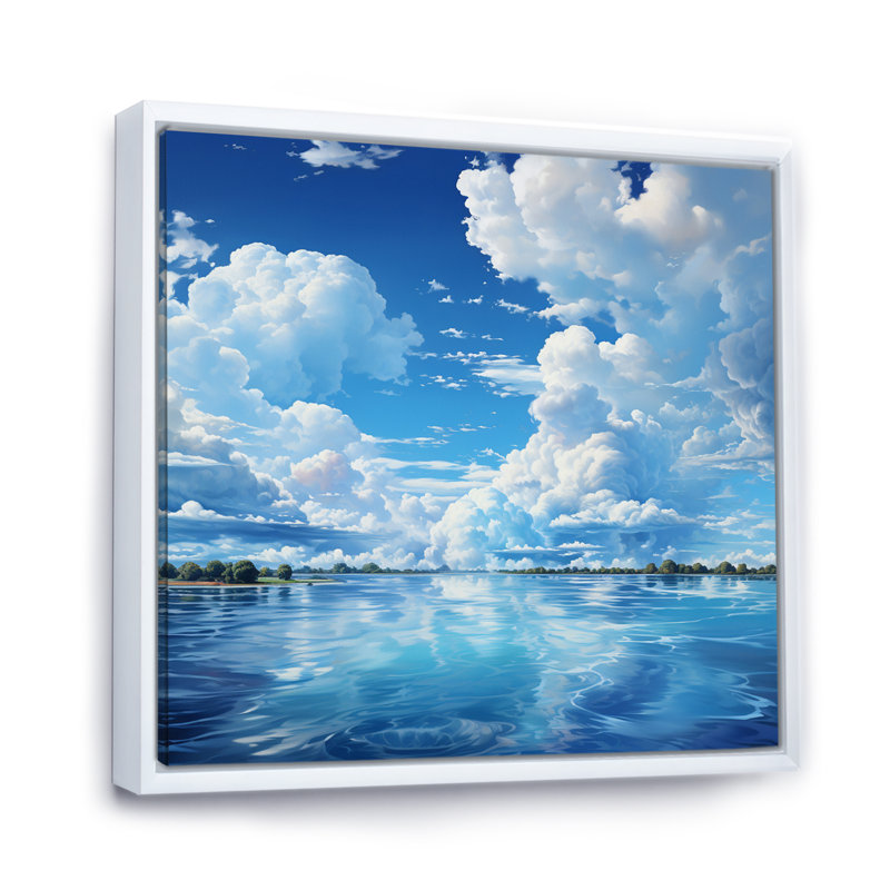 Clouds Skys Canvas XI - Nautical & Beach Wall Decor, H 24 po x l 24 po x P 1 po, Cadre flottant blanc
