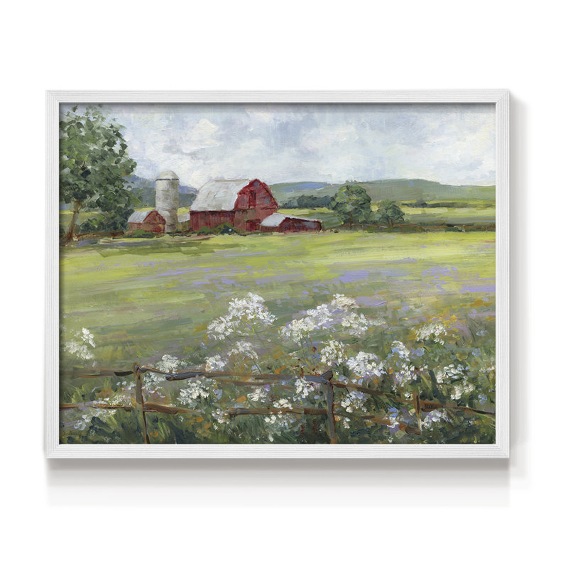 Summer at the Farm -Framed Print - Restickable, H 16 po x l 20 po, Blanc