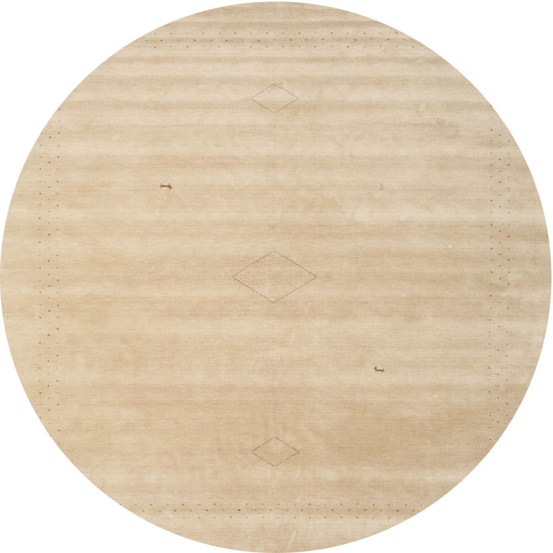 Surface beige contemporaine tapis, Rond 7 pi x 7 pi