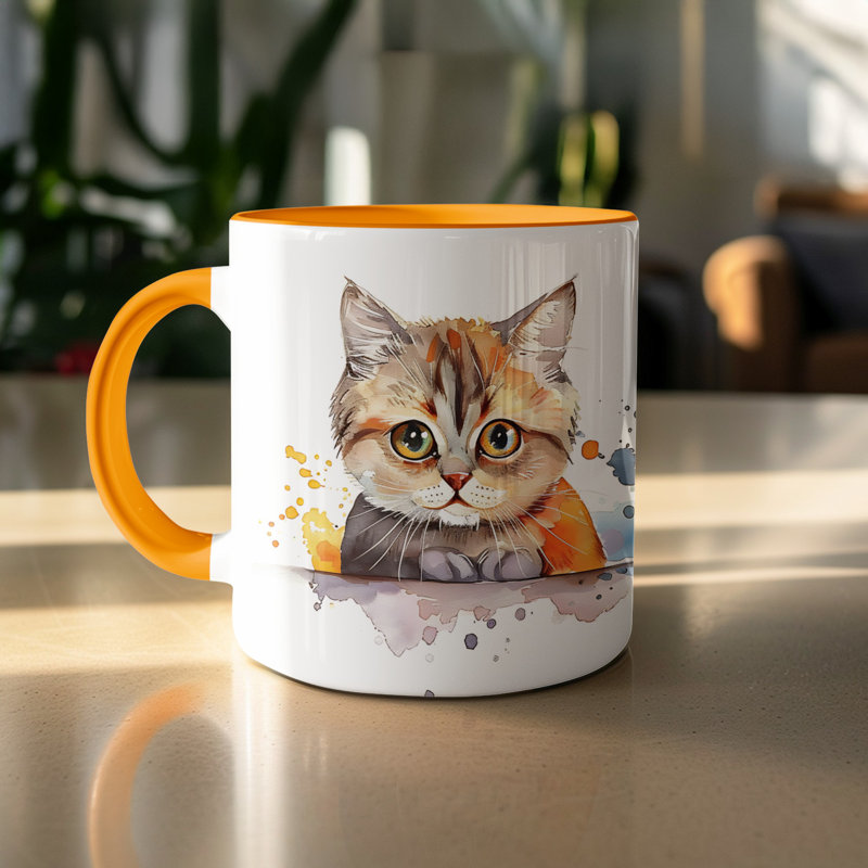 Ceramic Coffee Mug, 4, Orange