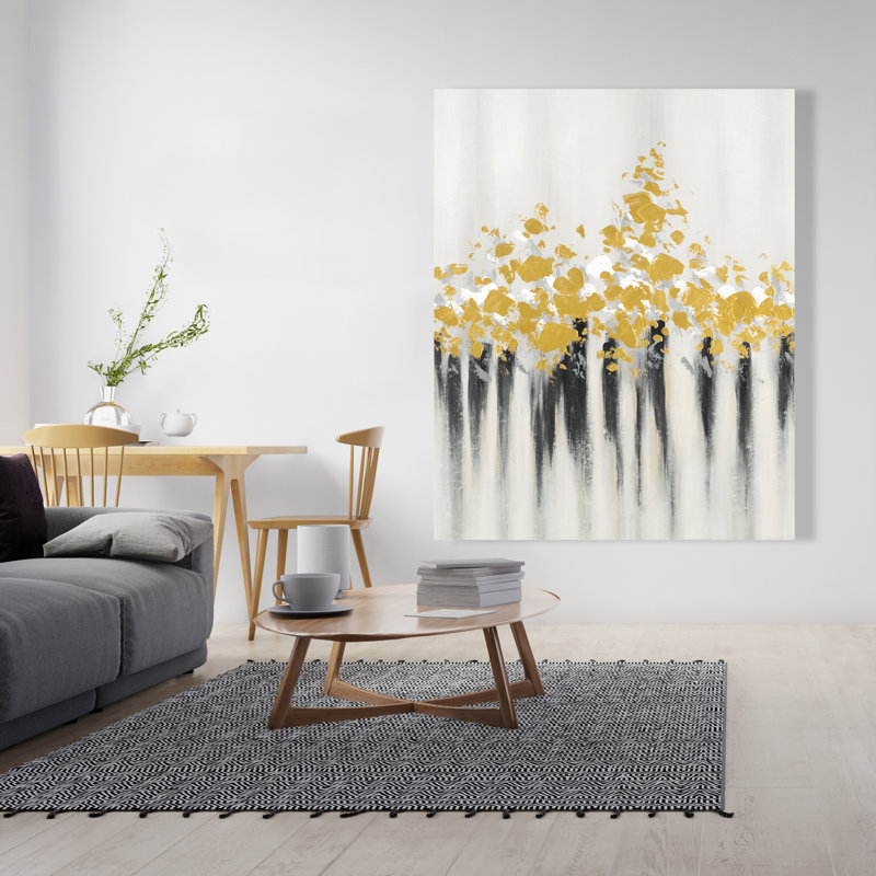 Fleurs abstraites - reproduction d'art sur toile noire