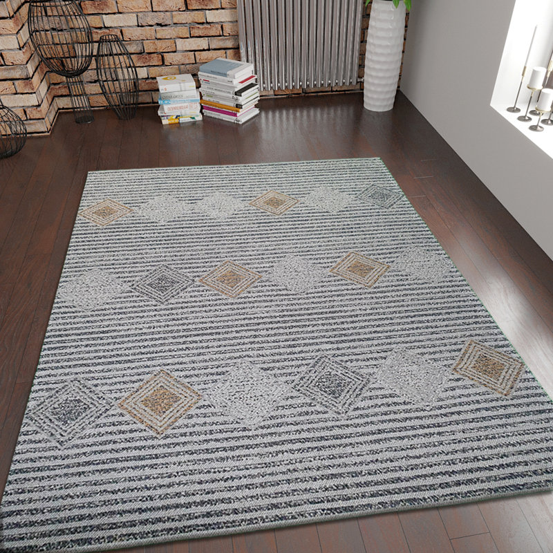 Crowther Geometric Cotton Area Rug Set, Rectangle 75 x 150cm