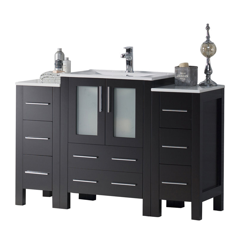 Meuble-lavabo simple 48 po avec lavabo, Espresso