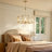 5 - Light Dimmable Glass Drum Chandelier