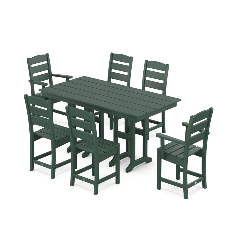 Lakeside 7-Piece Dining Set, Green