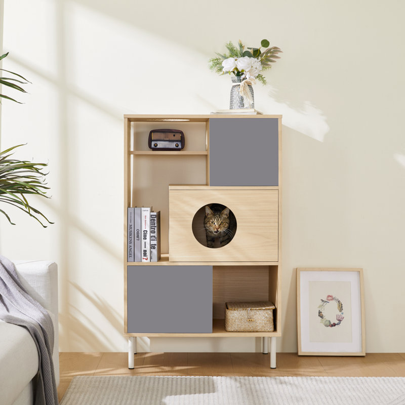 Étagère pour arbre à chat avec bibliothèque