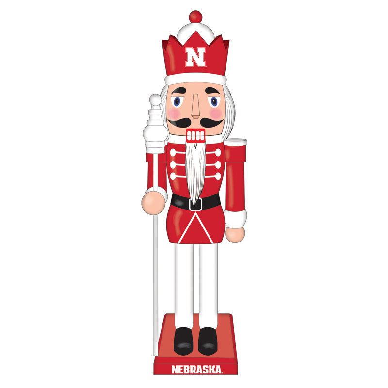 NCAA 12" Wooden Tabletop Nutcracker , NCAA Nebraska