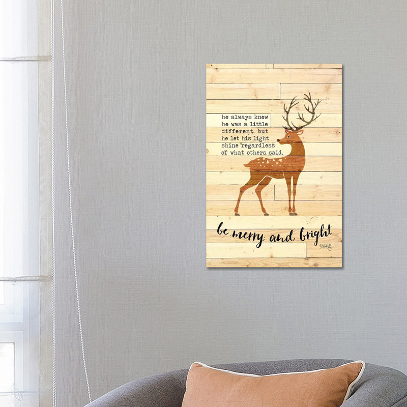 Be Merry And Bright Deer by Marla Rae - Wrapped Canvas Print, 66.04 cm H x 45.72 cm W x 3.175 cm D