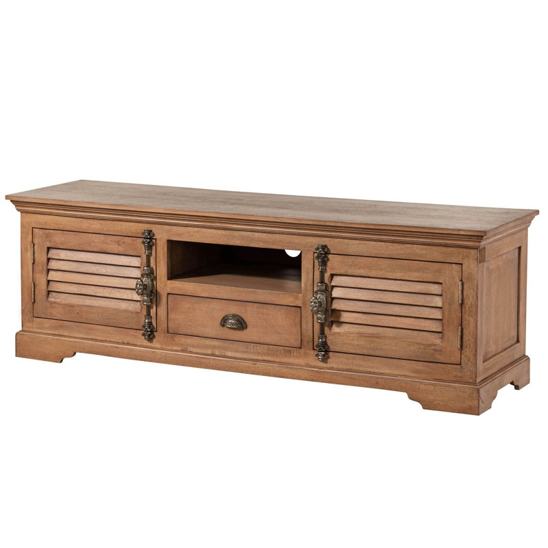 Toulouse Unfinished TV Stand for TVs up to 60", Beige Oiled