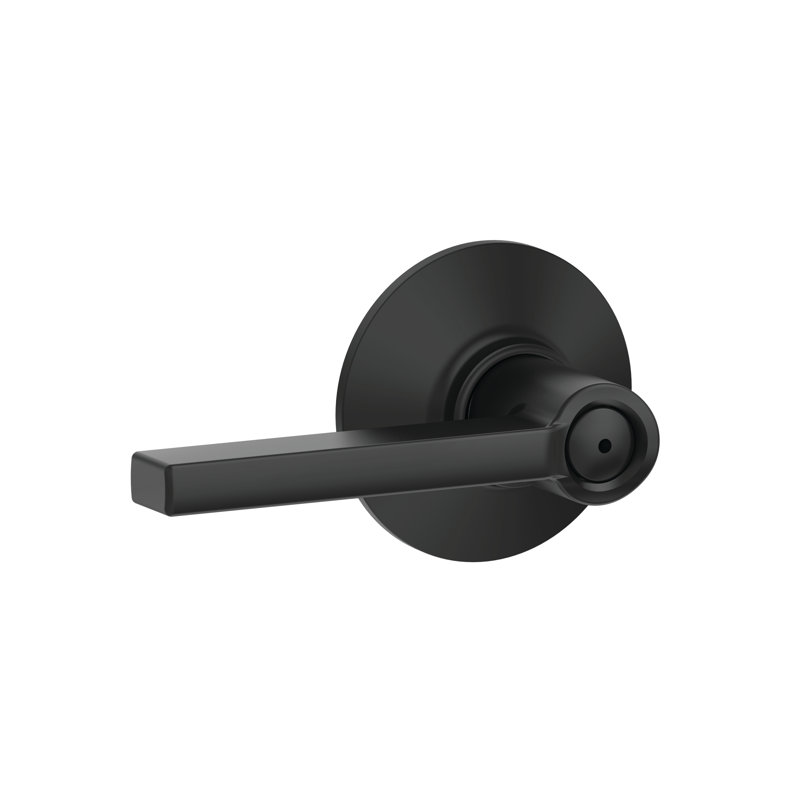 Latitude Lever Bed and Bath Door Lock, Matte Black