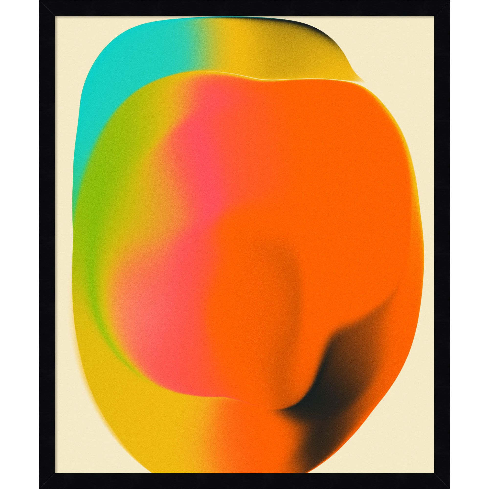 Smudge 2 by Jazzberry Blue, 25" H x 21" W, Black Framed