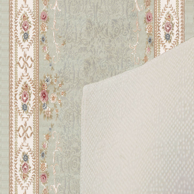 Tapis oriental beige en polyester tissé à plat Alston, Rectangle 4 pi 7 po x 7 pi 3 po