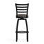 Tabouret de bar pivotant Lomonaco à dossier échelle et assise rembourrée en vinyle-94595984-133937870