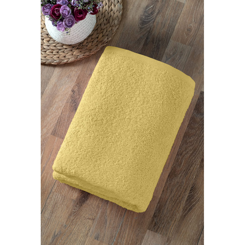 Drap de bain en coton, Jaune