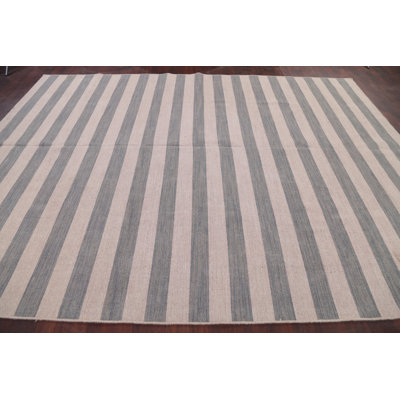 Tapis zone en laine 9' x 12' à main one-of-kind noué la