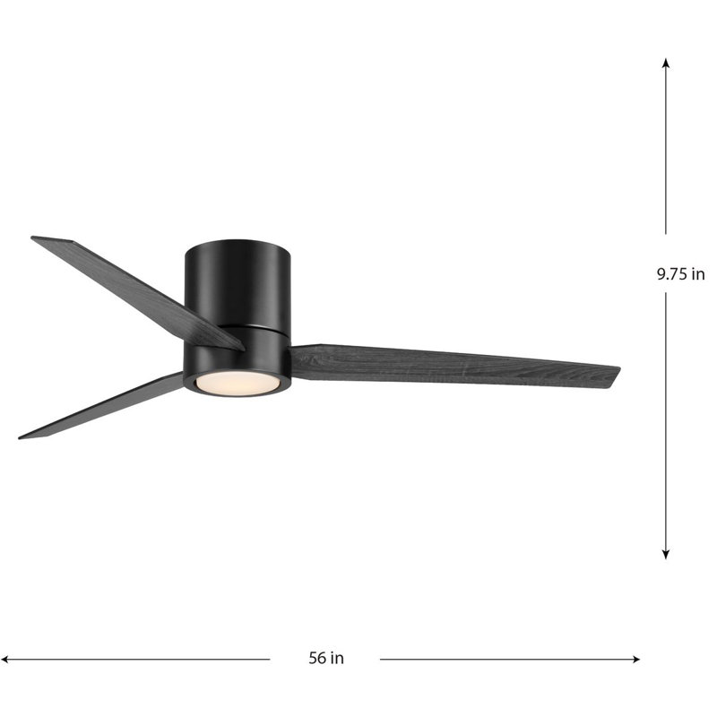 56'' Ceiling Fan with LED Lights, Matte Black