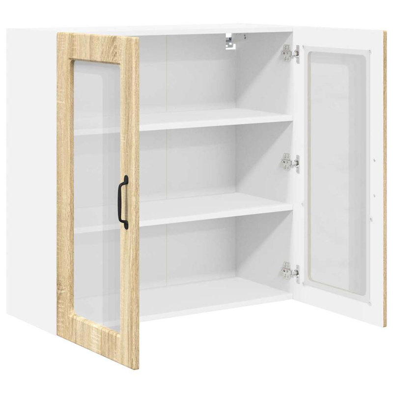 Vidaxl Kitchen Wall Cabinet Brown Oak 60 X 31 X 80 Cm Engineered Wood, 80cm H x 80cm W x 31cm D, Sonoma Oak
