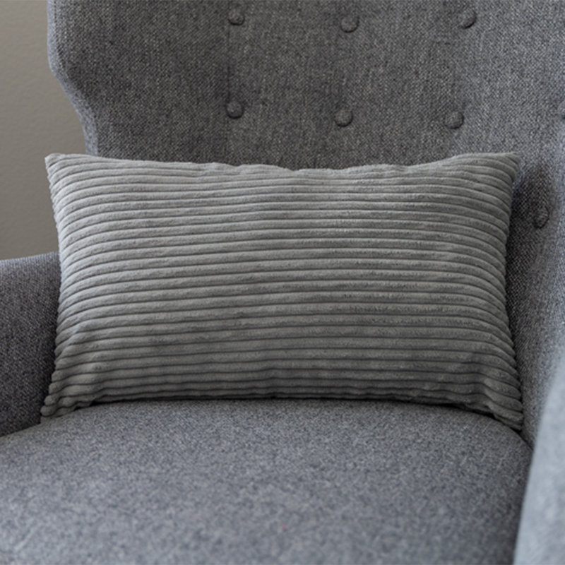  Set of 2 Throw Pillow With Inserts– 12"x20" Decorative Throw Pillow Full Set, Gray