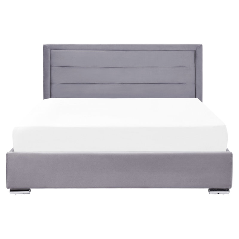 Atziry Upholstered Bed, Dark Grey, European Kingsize (160 x 200 cm)