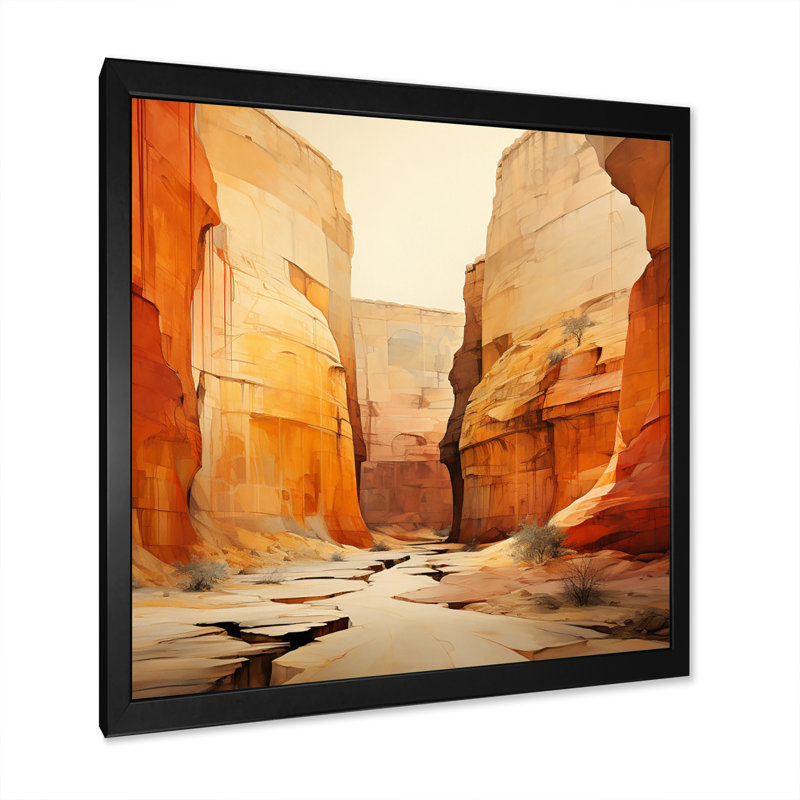 «Bold Landscape Canyon Desert V - Canyon», art mural encadré, H 30 po x l 30 po x P 1 po, Cadre simple noir