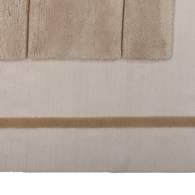 Camel Modern Wool Silk Blend Rug - 9' x 12'
