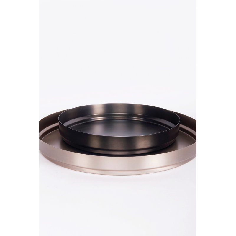 Rondo Metal Tray, 4cm H x 34cm W x 34cm D, Soft Copper