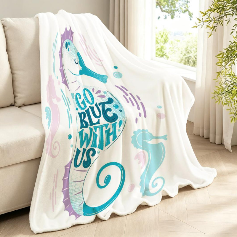 Jeté transparent en flanelle de polaire ultra-douce, Save Ocean, Throw 40" x 50"