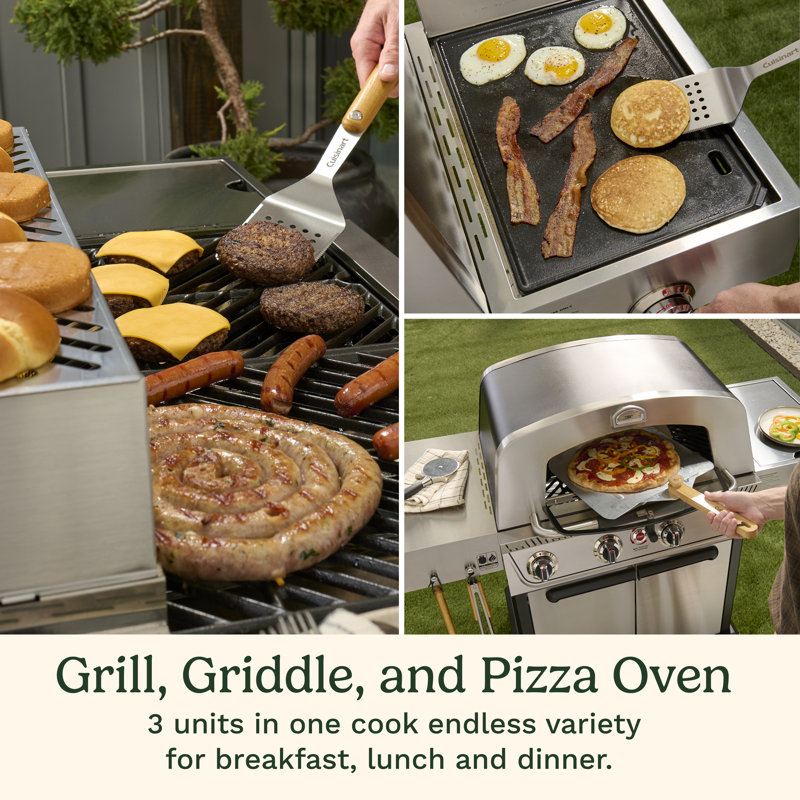 Propel+ Four Burner 3-in-1 Gas Grill (grill, Griddle, Pizza Oven) 