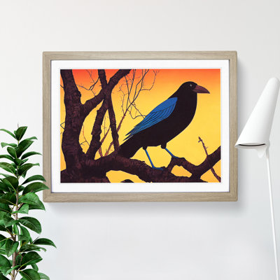Enthralling Crow Bird 1 Piece Single Picture Frame Wall Art