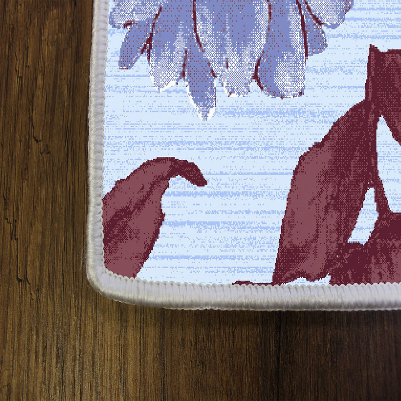 Tapis floral en polyester Borupurp, Rectangle 2 pi 7 po x 4 pi 11 po