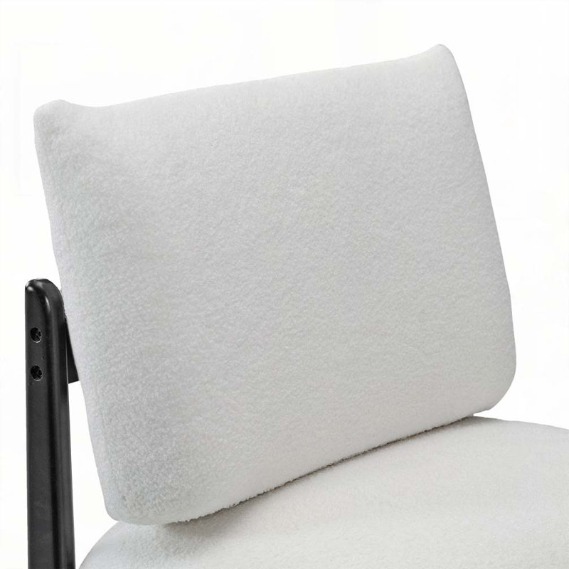 Chaise d'appoint rembourrée, Beige, Noir