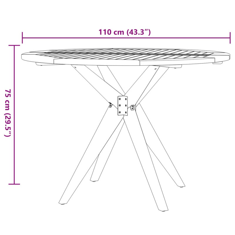 Solid Wood Patio Dining Set Table,