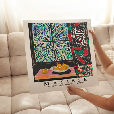 «Food and Kitchen», Henri Matisse, intérieur avec rideau égyptien, art bohémien sans cadre