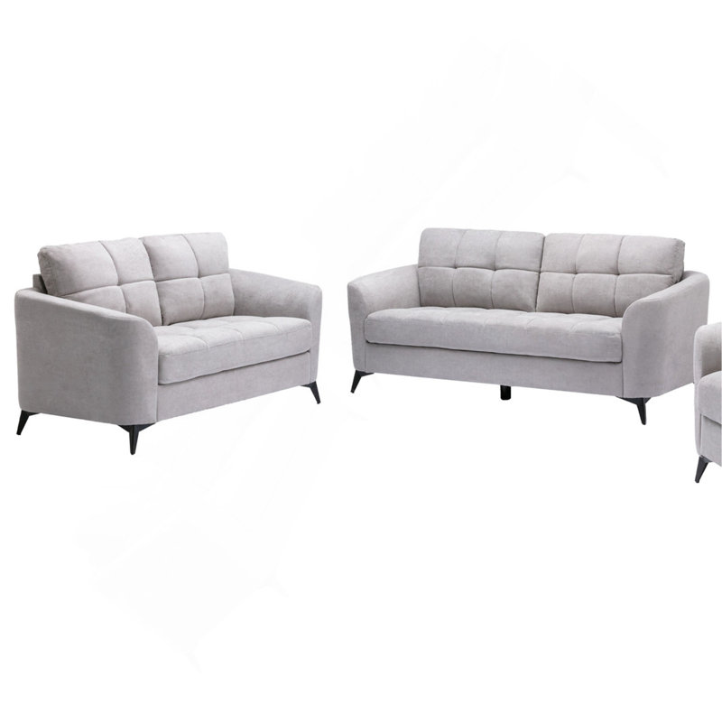 Woven Fabric Sofa Living Room Set, Gris clair