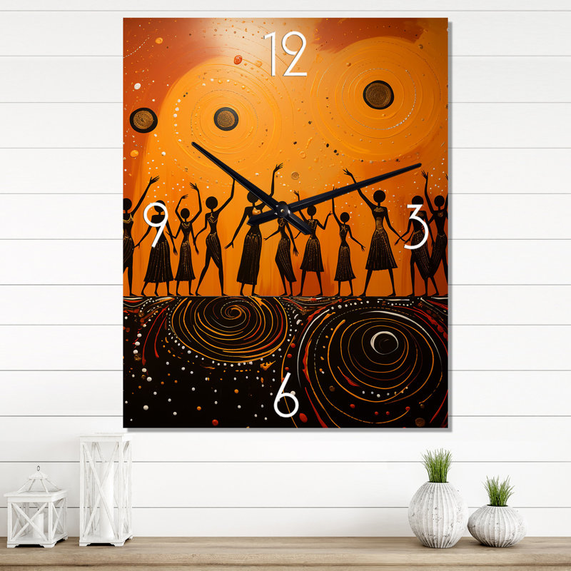 Jaislyn - Horloge murale afro-américaine, H 32 po x l 16 po